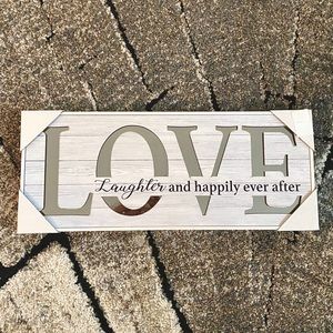 NWT Love art - mirror and wood
